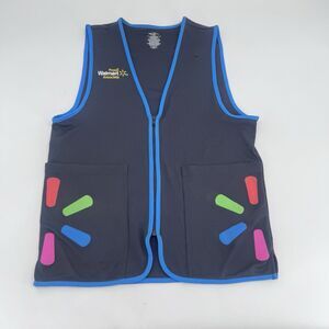 Walmart Proud Associate Unisex Black / Blue Uniform Vest Size S/P Fast Shipping